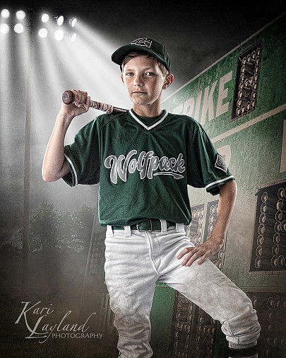 Boys baseball individual standing pose