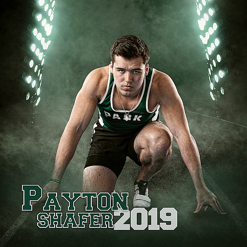 Senior track sprinter individual banner.